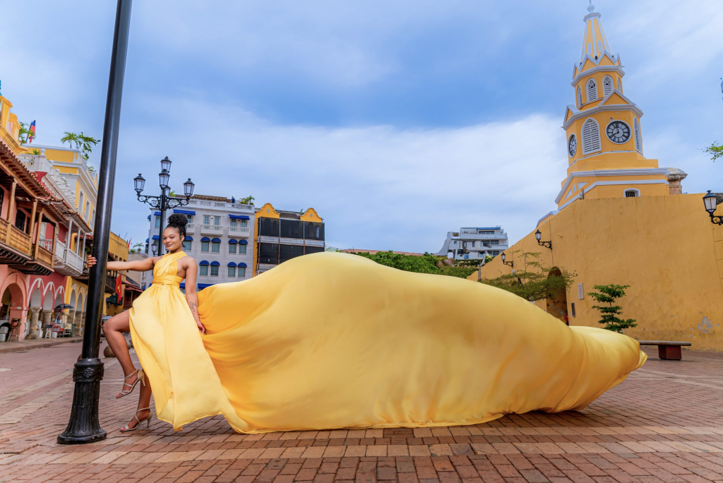 Cartagena Shore Excursion Flying Dress Photoshoot