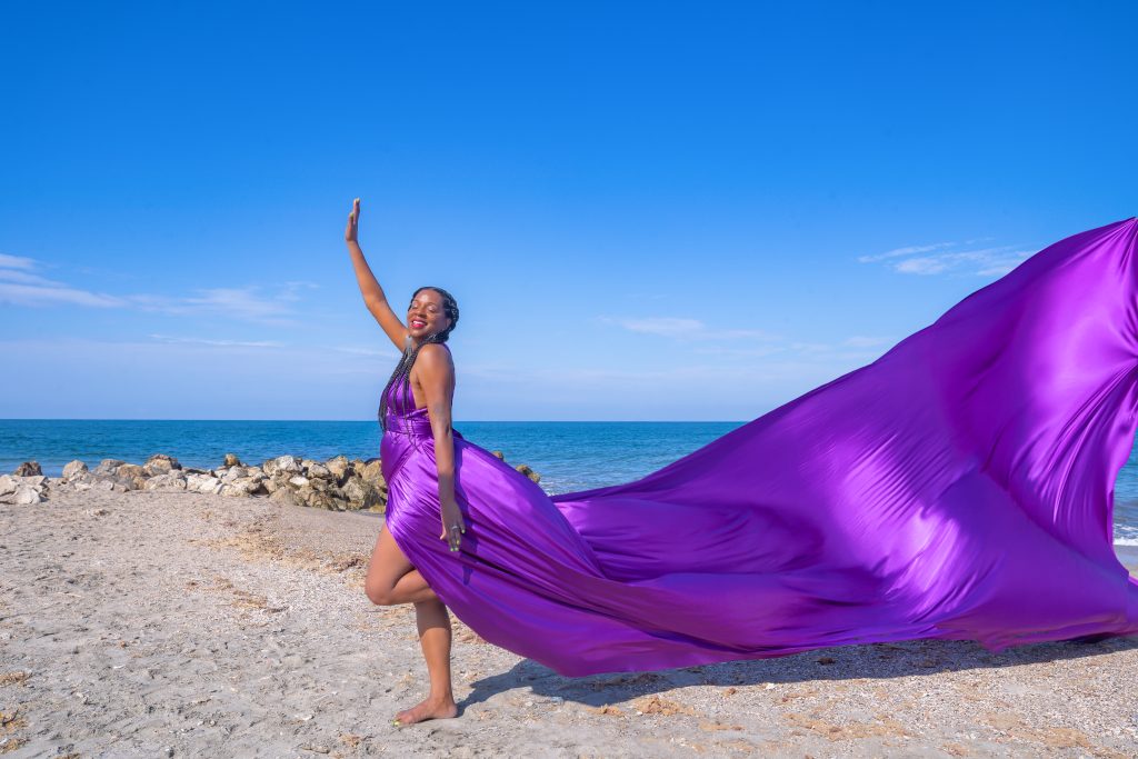 Flying dress photoshoot in Cartagena, Colombia